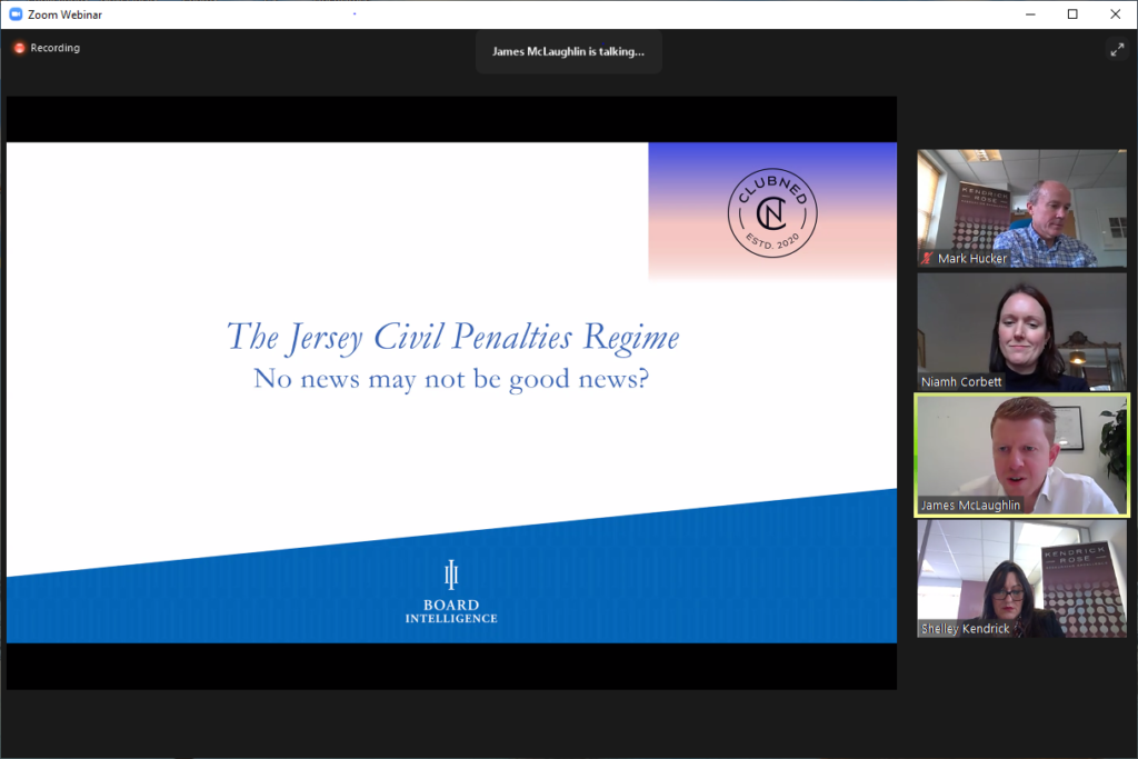 The Jersey Civil Penalties Regime Webinar hosted by Club NED and Board Intelligence